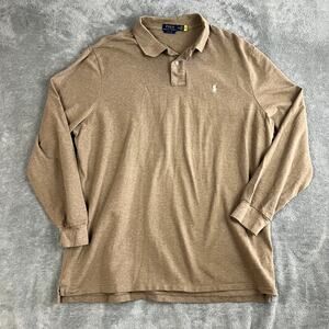 Ralph Lauren Polo Shirt Mens XXL Long Sleeve Classic Fit Brown Cotton Big & Tall